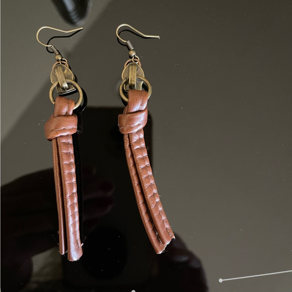 Handmade Dangle Earrings - Repurposed Pieces - Picture 3 of 9